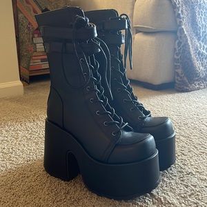 Demonia Women's Camel-250 Mid-Calf Boot